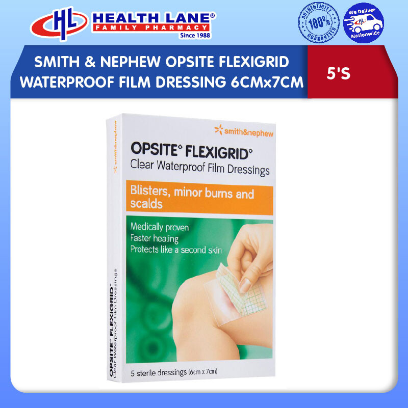 SMITH & NEPHEW OPSITE FLEXIGRID KALIS AIR FILM DRESSING 6CMx7CM (5'S)